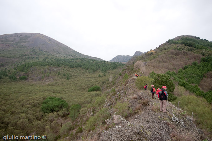 veduta del Vesuvio, la valle dell'Inferno, i cognoli di Somma e i cognoli di Ottaviano